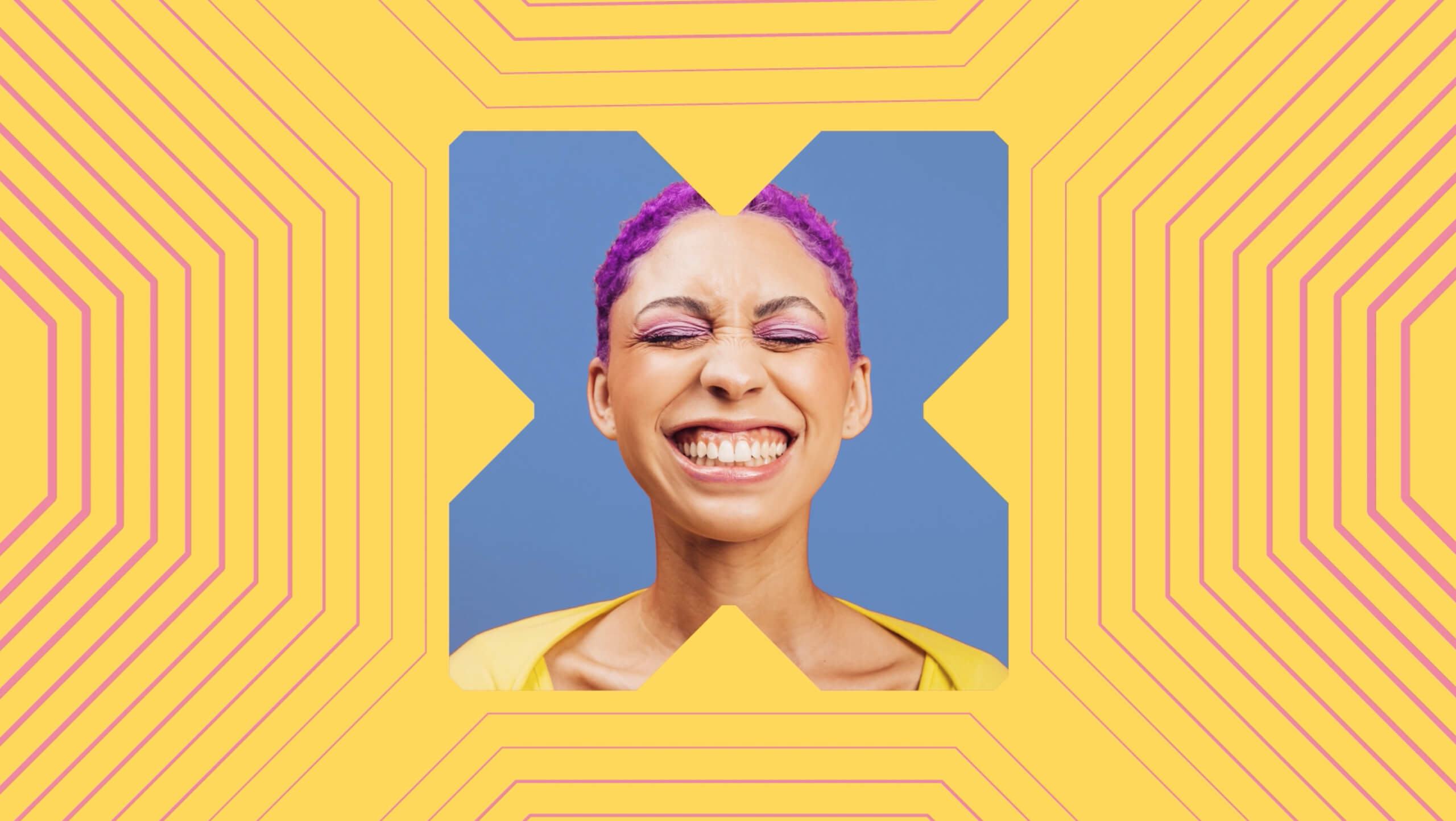 XSite branding example - a young lady smiling