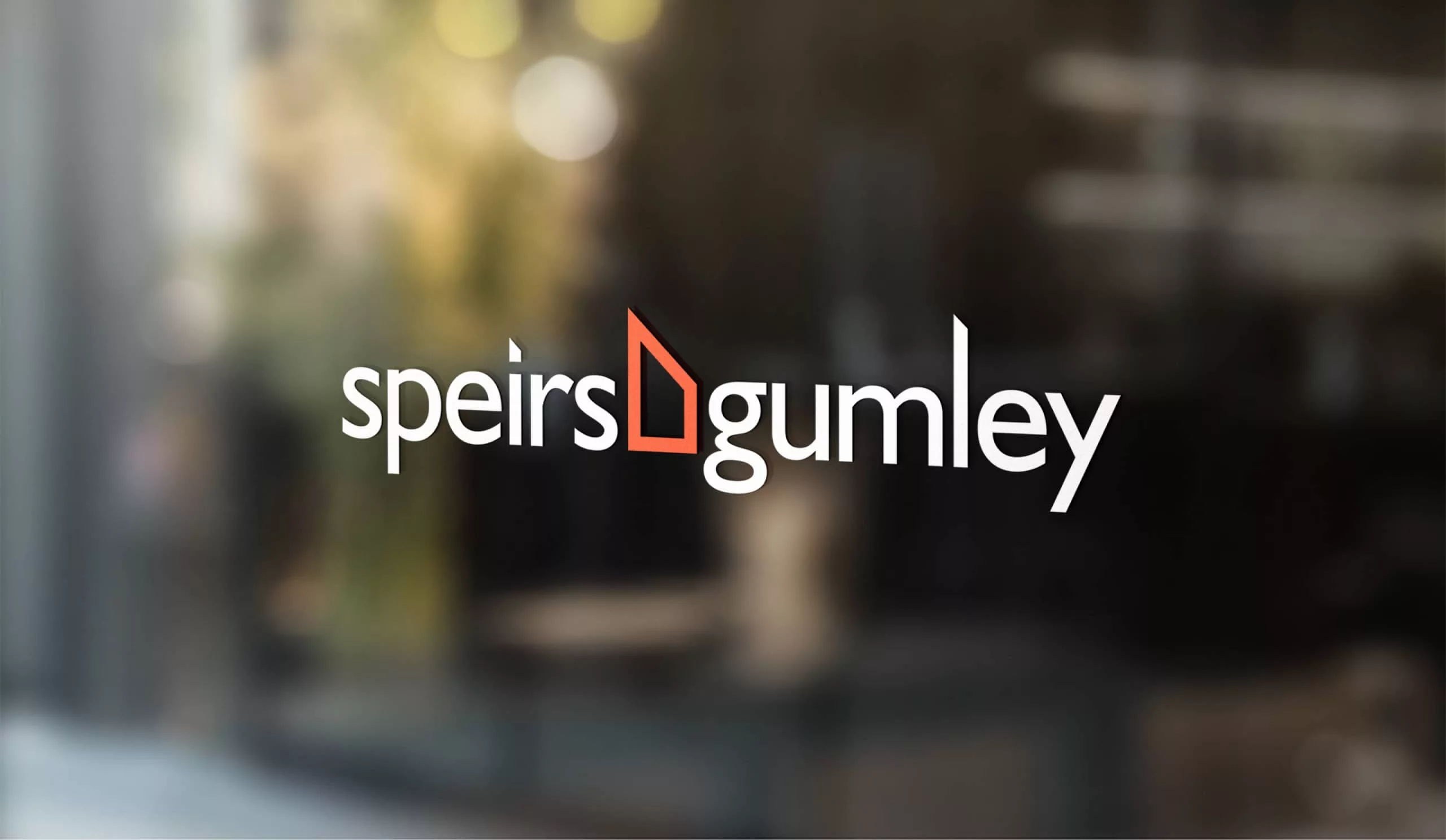 Speirs Gumley logo on glass